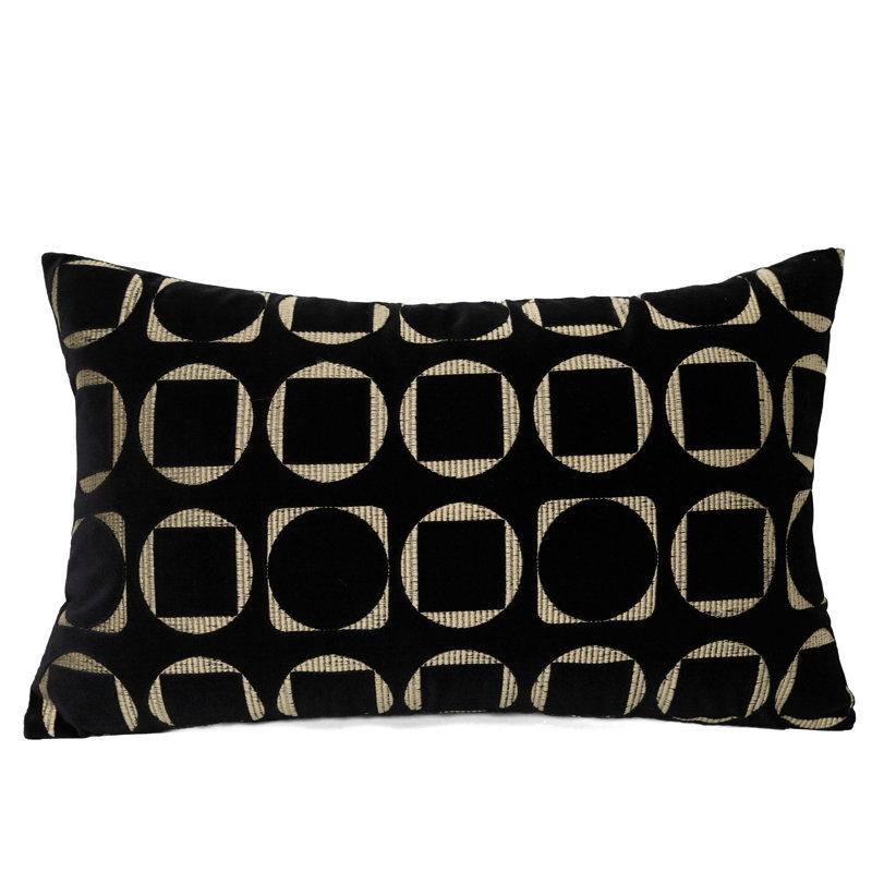 Geometric Velvet Reversible Pillow Cover, 12"H x 20"W, Rectangular
