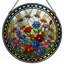 Panneau de vitrail 12 "H Bees Flowers-1136594195
