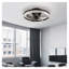 Ventilateur de plafond moderne de 50 cm (20 pouces) à profil bas avec éclairage et télécommande, luminaire DEL intégré à intensité variable, moteur réversible, fonction minuterie, finition marron pour salon ou chambre.