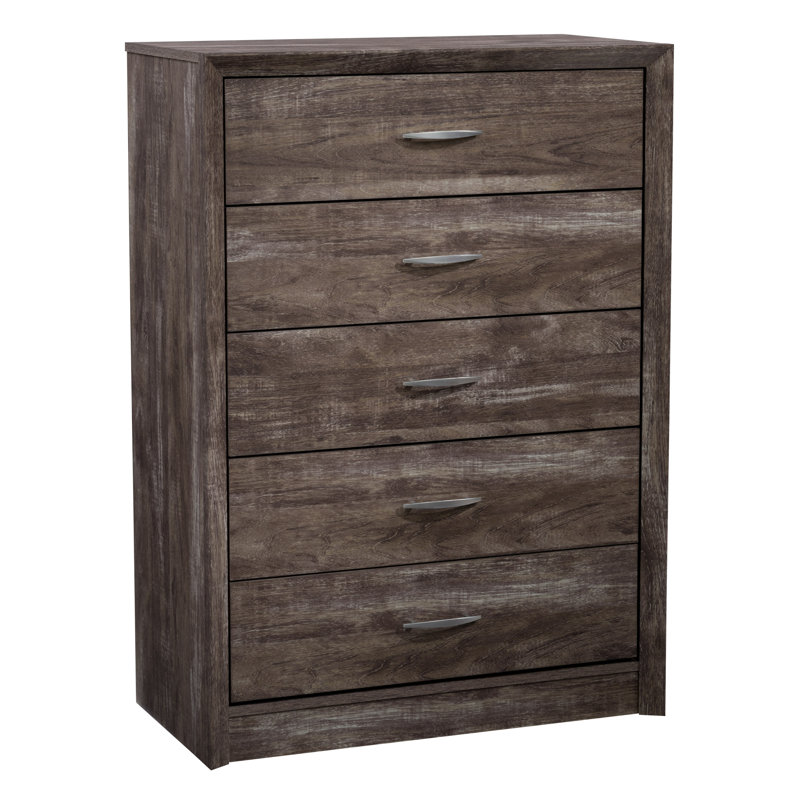 Lodsworth 5 Drawer 31.5" W Dresser, Gray Washed Oak