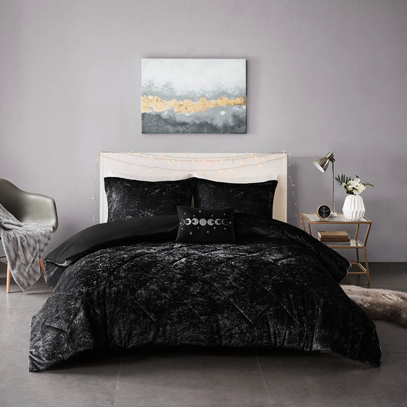 Housse de couette en velours double / grand - tissu rosé, coussin inclus, Édredon grand / double + 4 pièces supplémentair