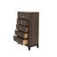 Grande commode rustique en bois massif à 5 tiroirs, conception simple pour plus de rangement et esthétique moderne dans les chambres