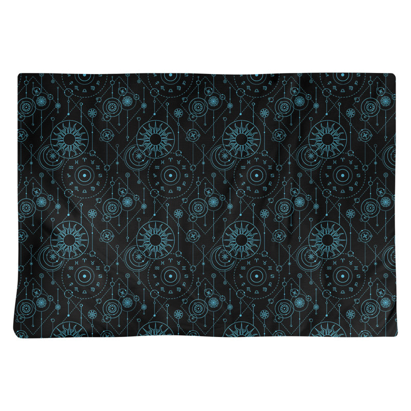 Napperon 18 "astrologie, Noir / Bleu
