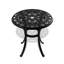 Patio en fonte d'aluminium 3, cadre noir, coussins de couleur aléatoire pour la piscine, chaises empilables, table d'extérieur ronde avec parasol 3 meubles, noir, moment agréable,