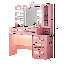 43 po Meuble-lavabo de ferme 43 po avec station de charge, grand tiroir de meuble-lavabo moderne avec lumières RVB, coiffeuse pour chambre à coucher avec 5 tiroirs et tablettes de rangement, rose-2088523310