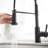 Kitchen Faucet With Pull Down Sprayer Black Stainless Steel Single Handle Pull Out Spring Sink Faucets