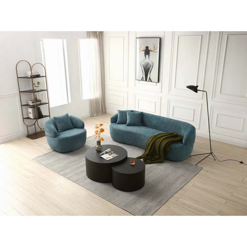 Canapé pivotant 360 ° Mid Century Modern, Bleu