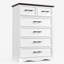 Commode pour chambre à coucher, commode de ferme 44 po avec poignée en métal brossé, organisateurs de garde-robe en bois pour chambre à coucher, salon, couloir, blanc