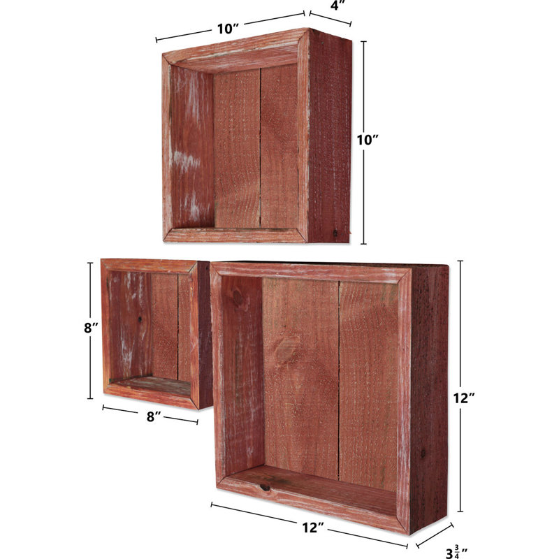 Square Cube Shelf with Adjustable Shelves, Salvage Red