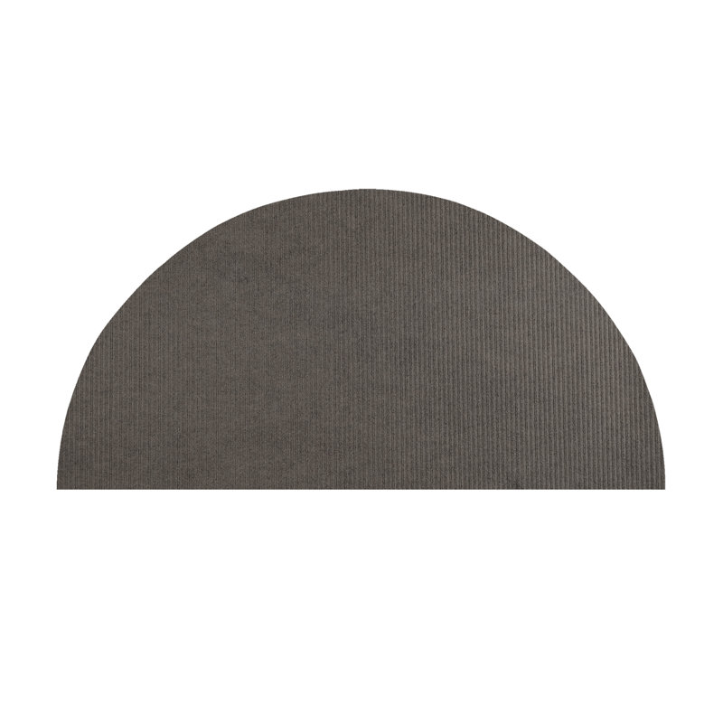 Tapis intérieur / extérieur tissé à la machine Estle, Demi-cercle 2 pi 6 po x 5 pi