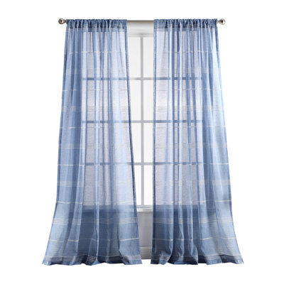 Delicate Striped Rod Pocket Curtain Panels