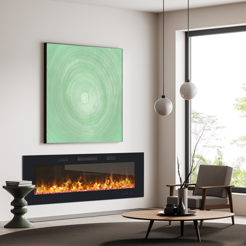 Pacific Heat Black Electric Fireplace, 20" H x 60" W x 4.02 D