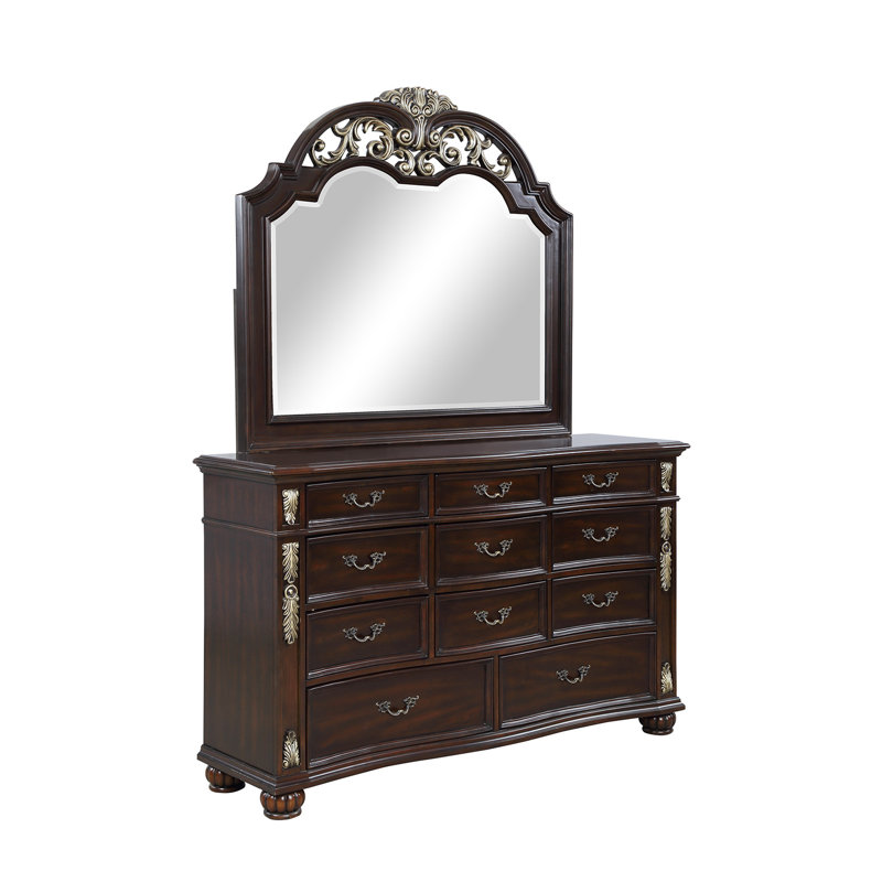 Maximus Dark Brown 11-Drawer Solid Wood Dresser