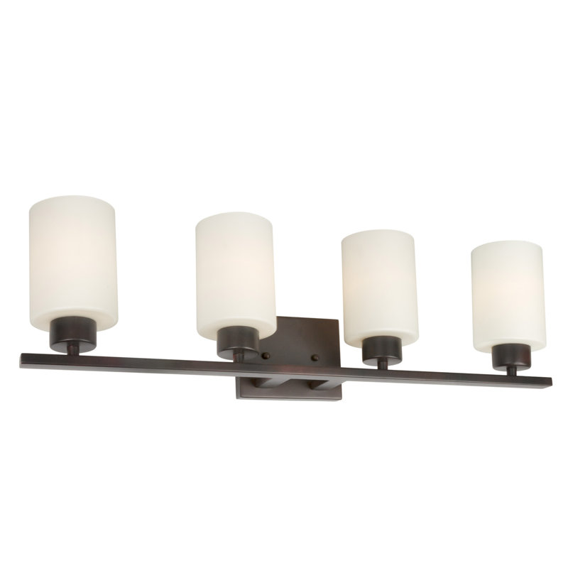 Éclairage pour meuble-lavabo 4 lumières Danica, Bronze antique