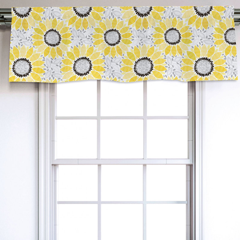 Sateen Floral Ruffled Window Valance