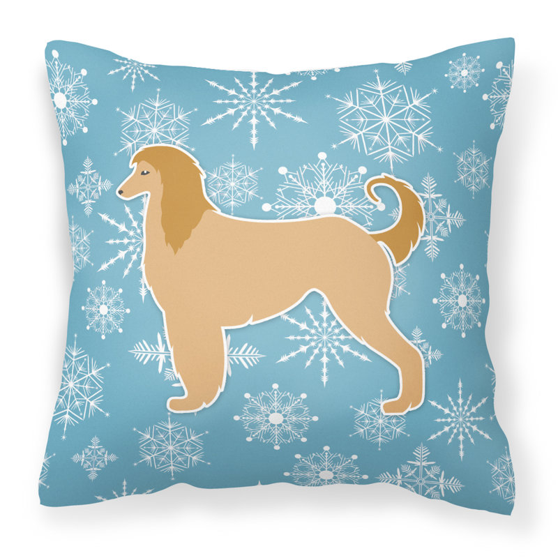 Coussin intérieur/extérieur en flocons d’hiver, H 18 po x l 18 po x P 3 po