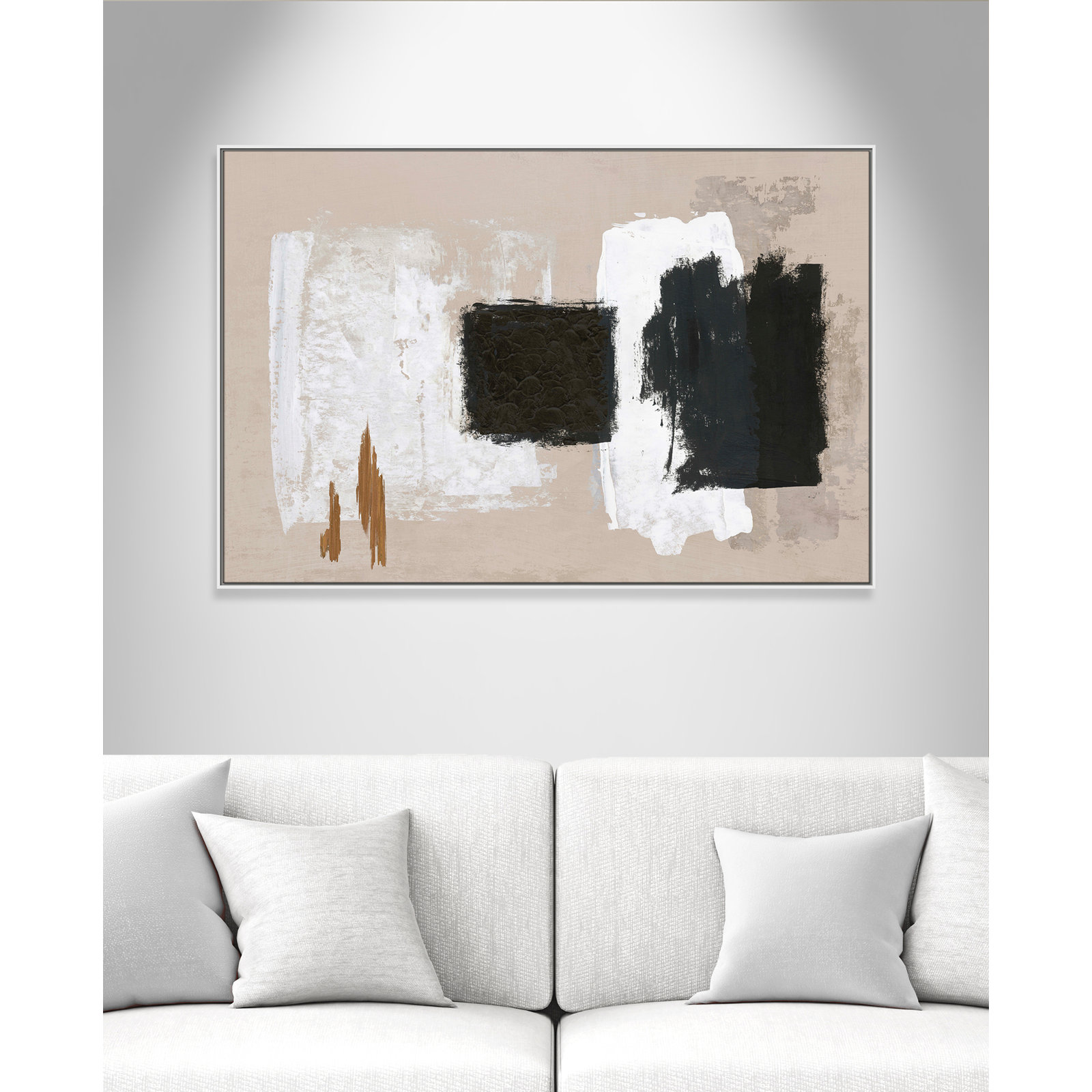 Imone "Golden Slate" Painting, 41.5" H x 61.5" W, White