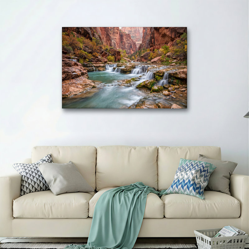 Ensemble de 1 tableau sur toile Canyon Stream, H 32 po x l 48 po, Toile tendue