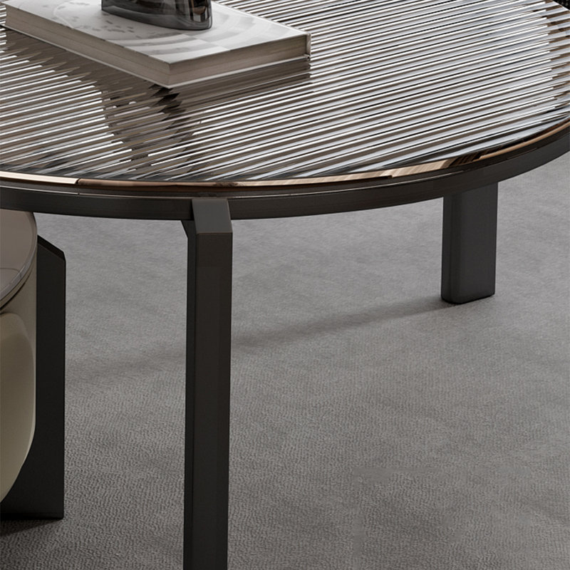 Combinaison de table ronde italienne, H 18,1 po x L 27,6 po x l 27,6 po, Blanc / noir / gris