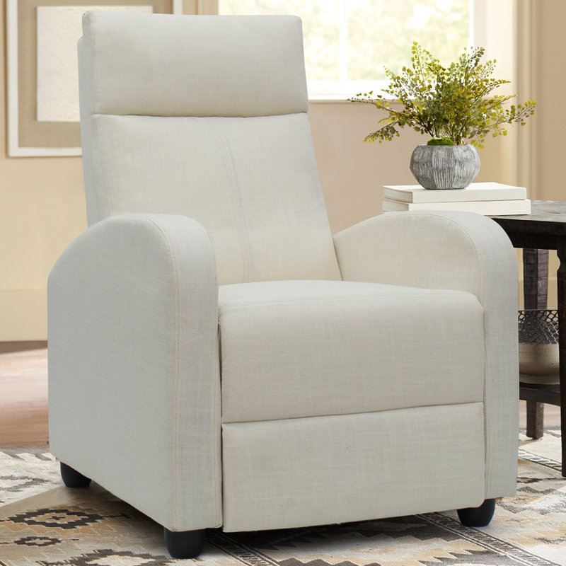 Fauteuil inclinable large de 28,8 po Kraker, Mélange de polyester beige