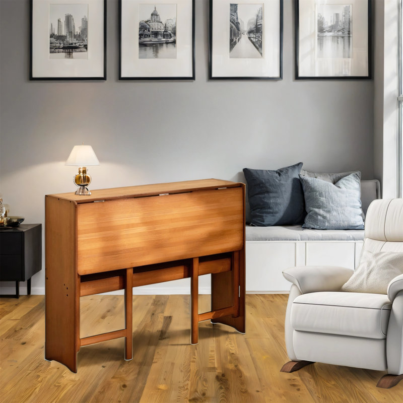 Table pliante en bambou, bureau d'ordinateur peu encombrant