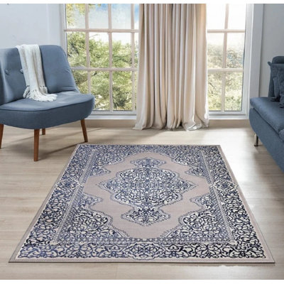 Rectangle Abstract Indoor / Outdoor Washable Area Rug