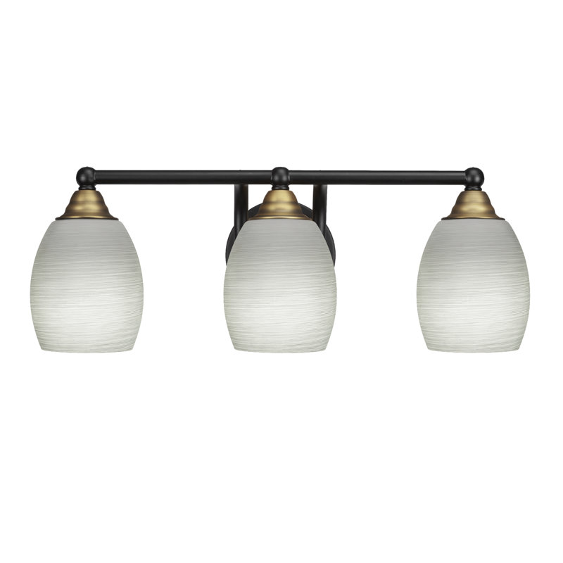 Michell 3-Light Bath Bar, Matte Black/Brass