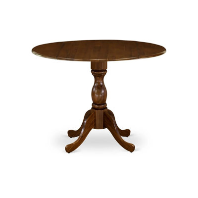 L'ensemble 5 pièces de table de salle à manger moderne comprend 1 table de salle à manger à abattants et 4 chaises Parsons en tissu de lin gris à haut dossier - finition noyer d'acacia