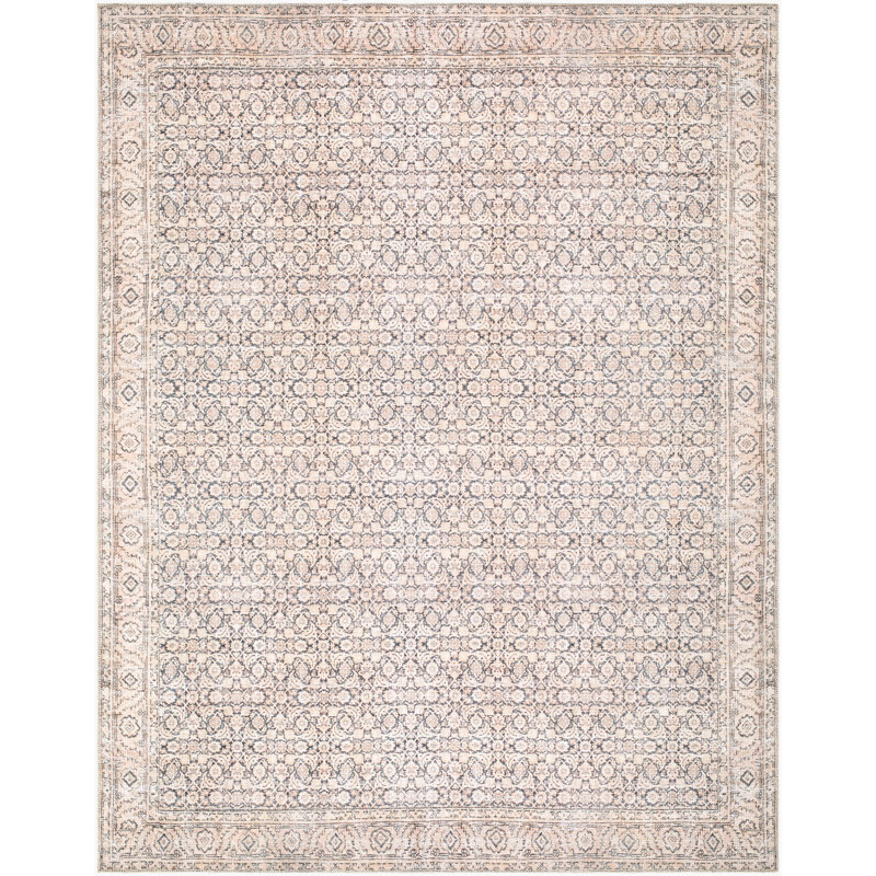 Jenni Yolo Home x Livabliss Sylvia Washable Area Rug, Beige/Slate Gray/Ivory, Rectangle 5'3" x 7'