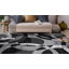 Tapis gris / noir / ivoire à motif géométrique tissé Mehul-33337240