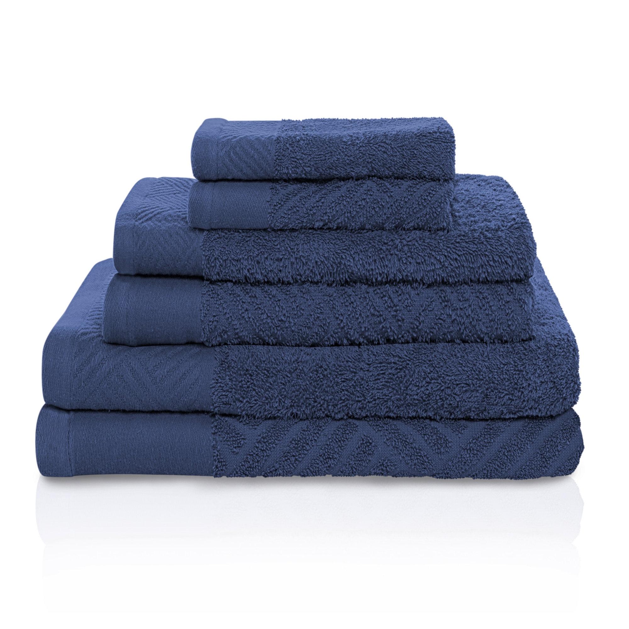 Aldin 6 Piece Certified Egyptian Cotton Towel Set, Royal Blue