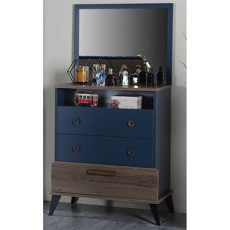 Commode 3 tiroirs avec tablette multimédia Sallah