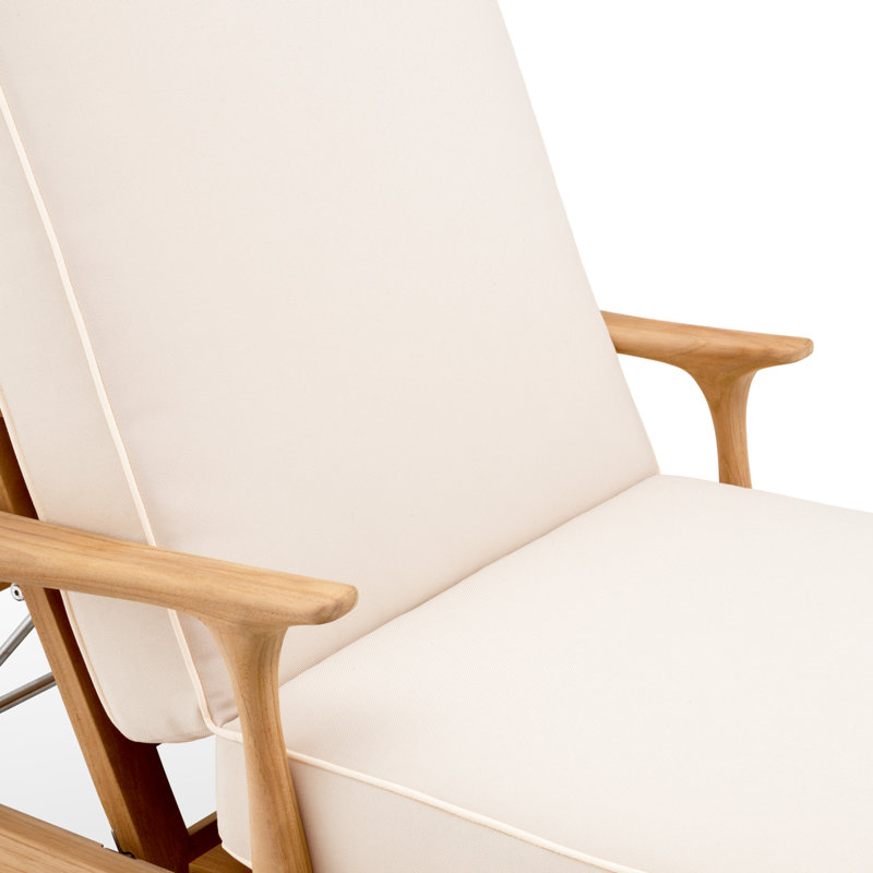 Manzo Outdoor Teak Chaise Lounge