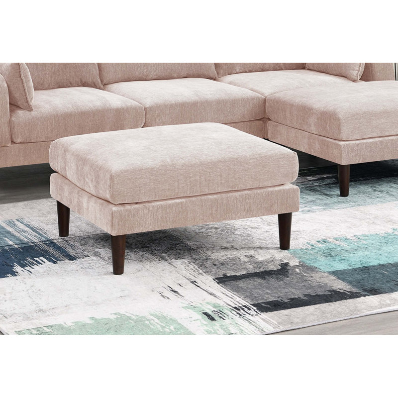 Magnifique repose-pieds rose avec tissu Morgan