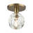 1 Light Natural Brass Crystal Semi-Flush
