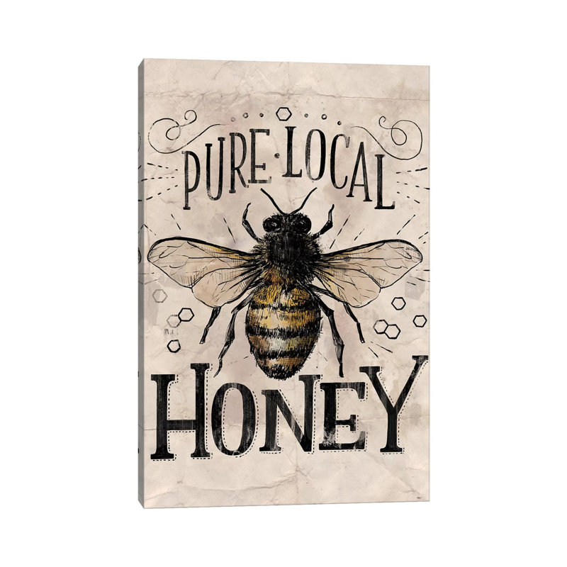 Everyday Vintage Bee 1 Piece Wrapped Canvas Wall Art, 30.48cm H x 30.48cm W x 1.905cm D