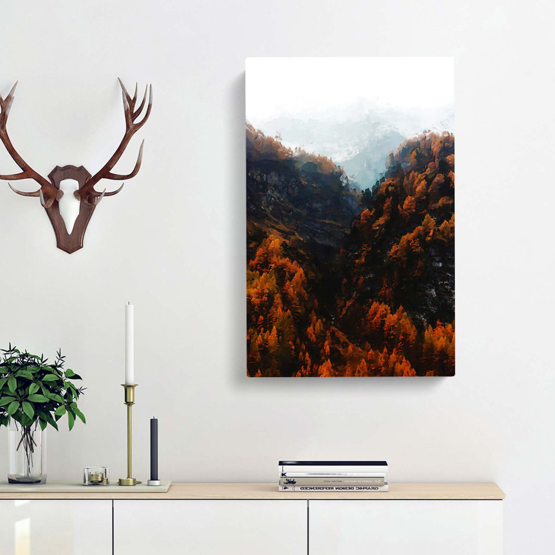 Mountains In South Tyrol In Italy In Abstract - Wrapped Canvas