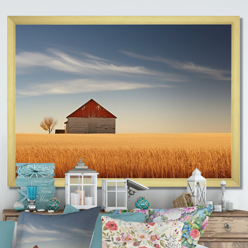 Red Barn Minimalisme Country Charm I - Barn Art, reproduction d'art sur toile_106676, H 24 po x l 32 po x P 1 po