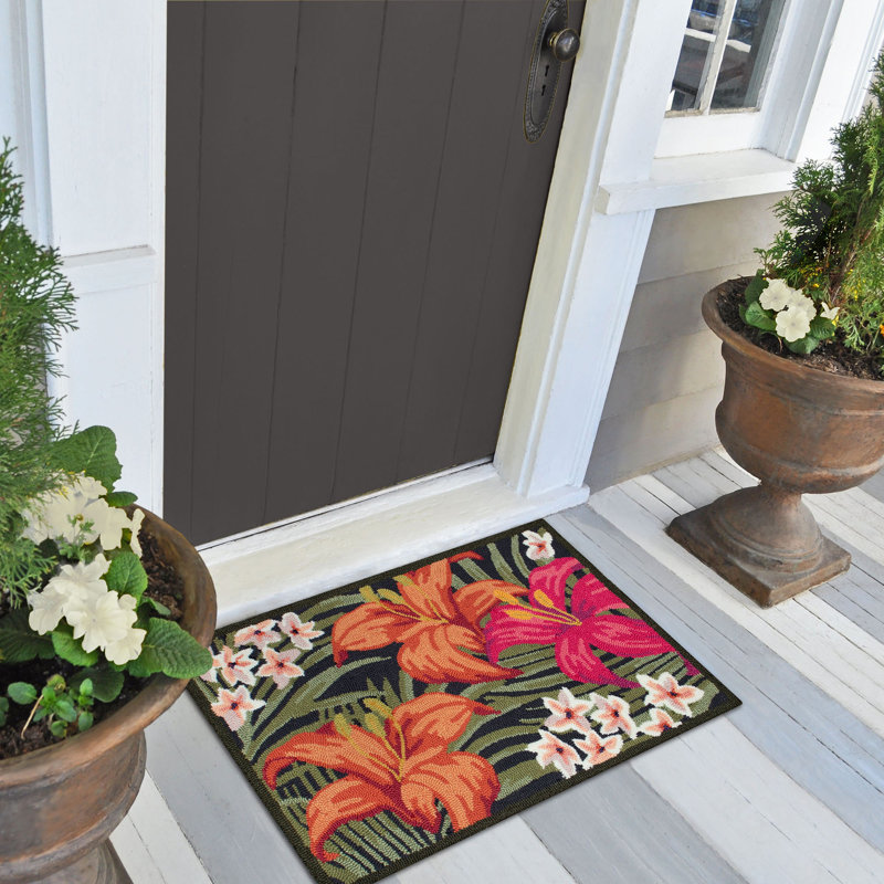 Tapis intérieur / extérieur Eldora Tropica, Rectangle 1 pi 8 po x 2 pi 6 po