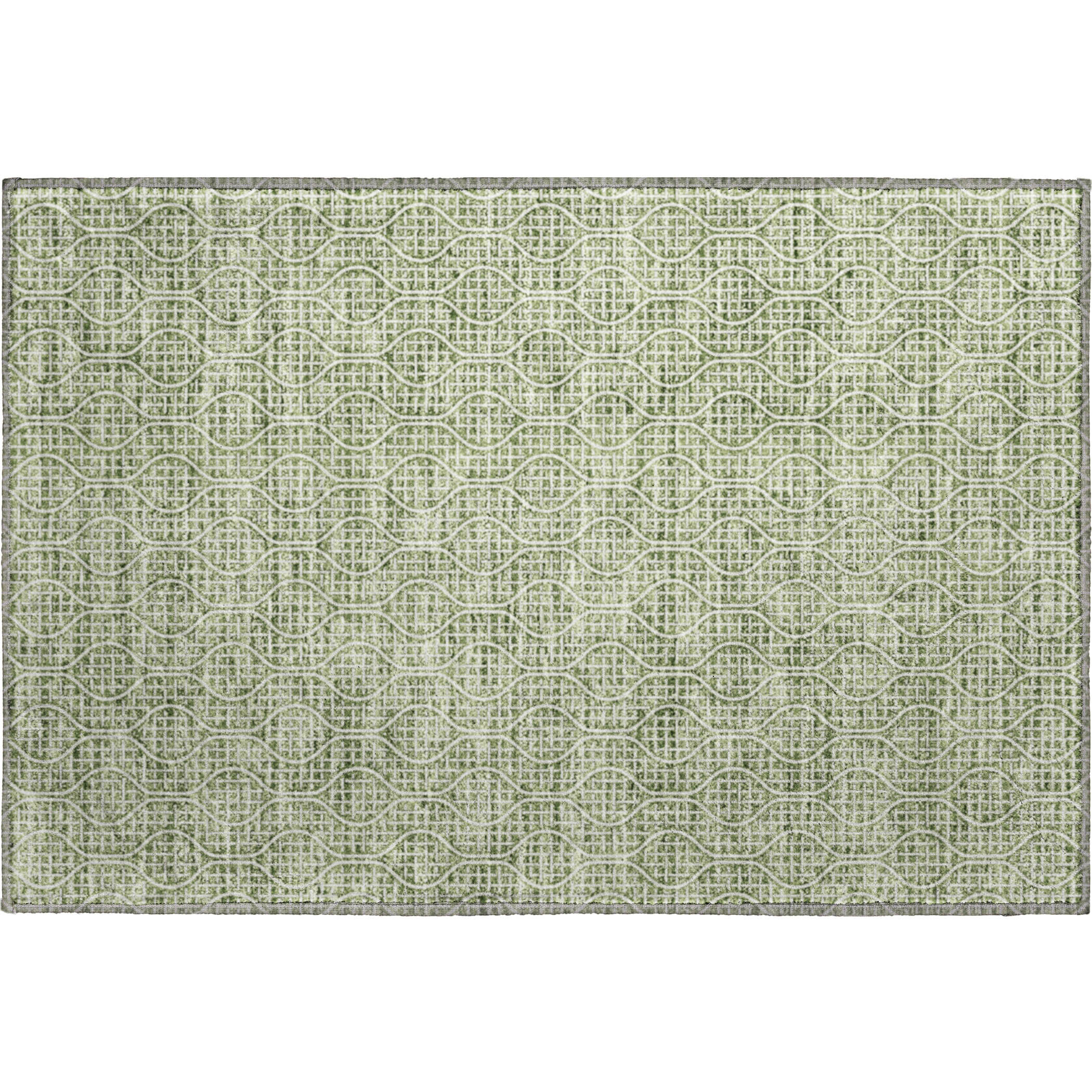 Bungalow Rose Premium Machine Washable Houtz Green Rug | Wayfair