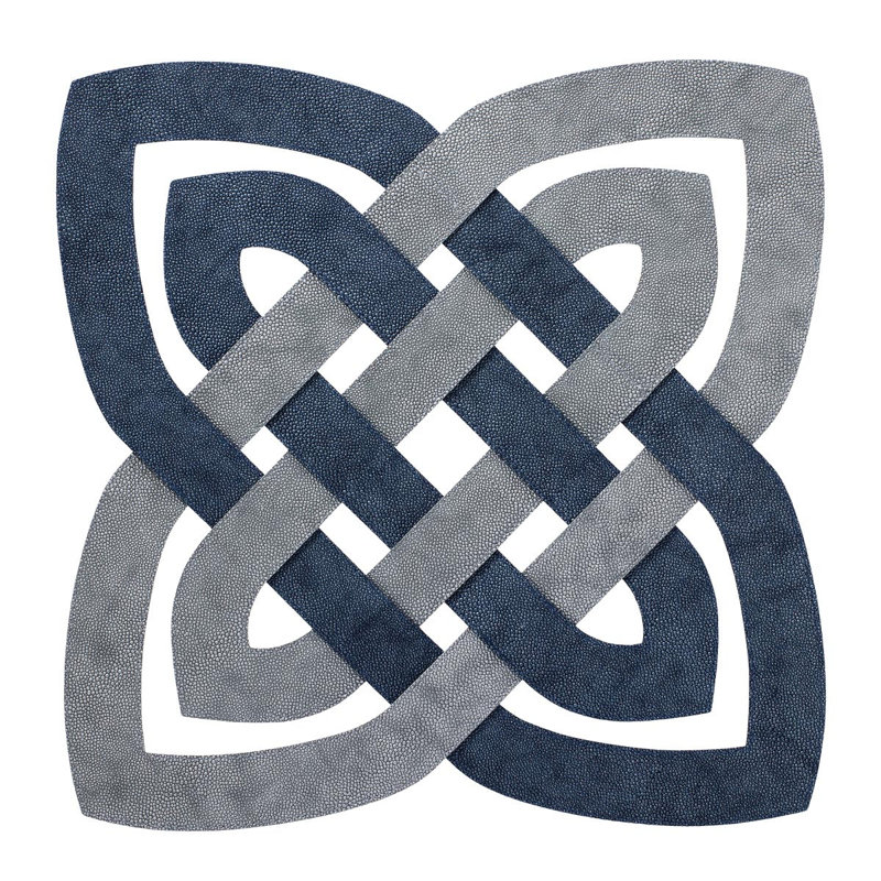 Archer Vinyl Square Placemats, Navy/Gray