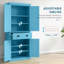 Garde-manger de 72 po, armoire de rangement autoportante haute, armoire traditionnelle avec 4 portes, tiroir et 3 tablettes réglables pour la salle à manger, bleu clair Cabinet-1447799405