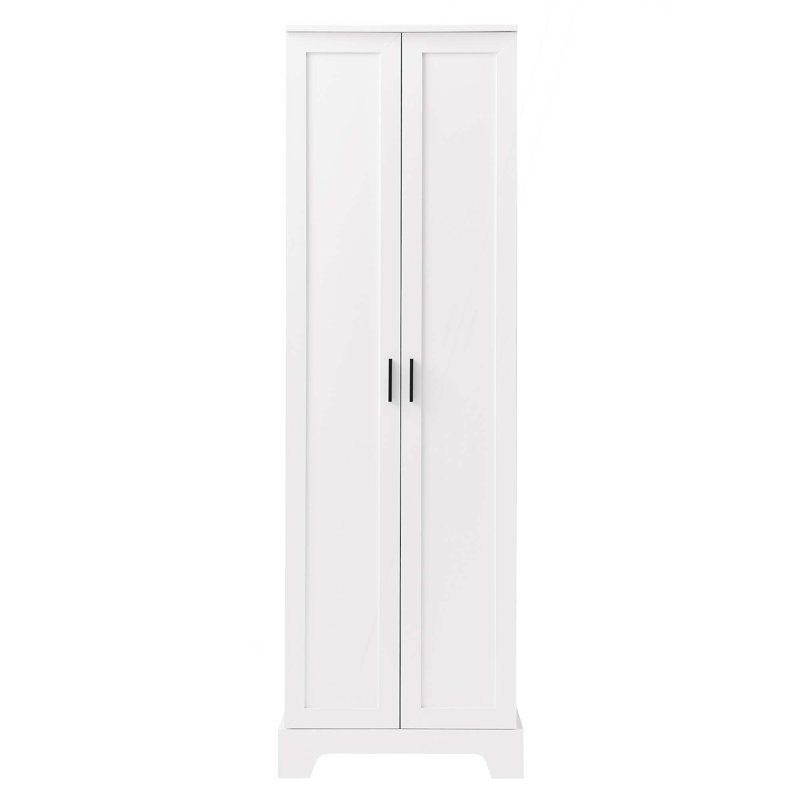 Armoire de rangement avec deux portes pour salle de bain, bureau, tablette réglable, panneau de fibres à densité moyenne