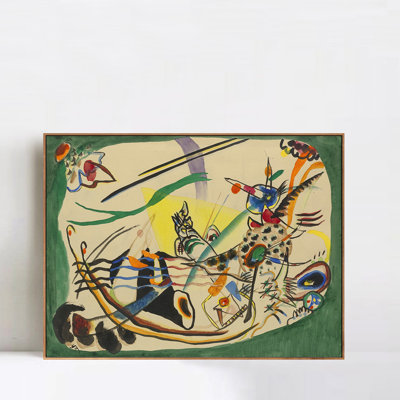" WK040 ENTWURF ZU GRUNER RAND' (STUDY FOR GREEN BORDER) " by Wassily Kandinsky Print