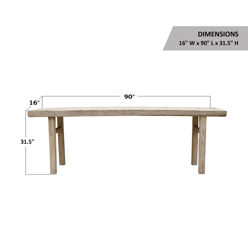 95'' Weathered Wash Solid Wood Console Table with Storage