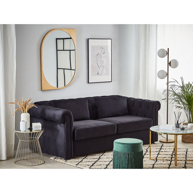 Mosher Velvet Sofa Bed, Black