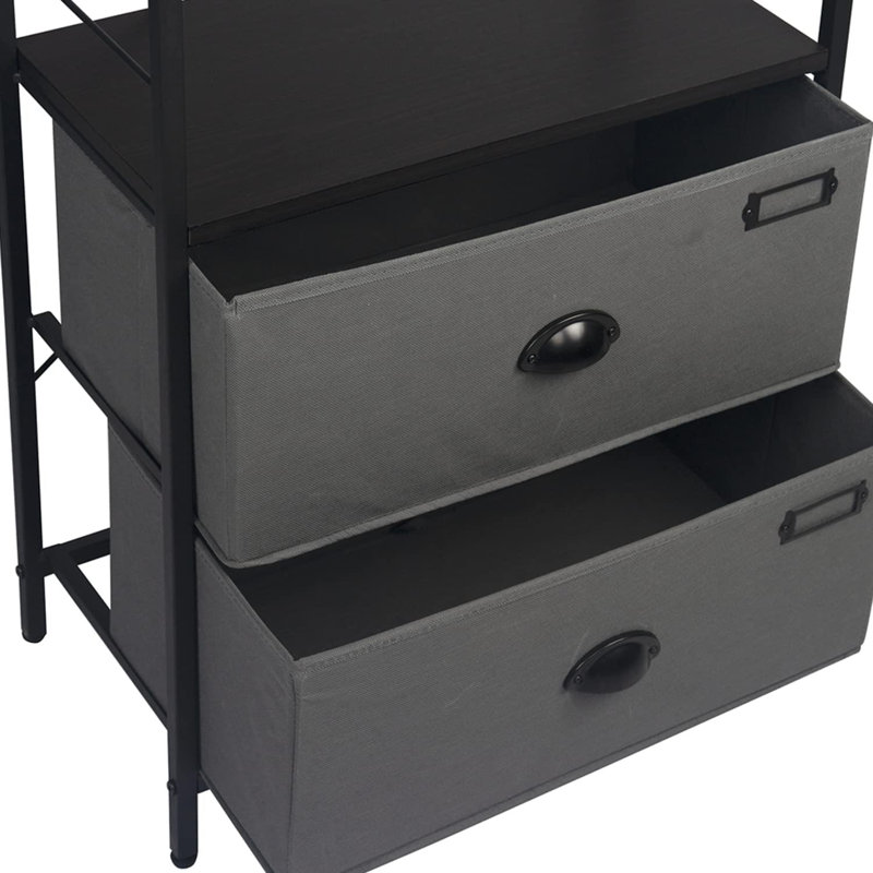 Commode 2 tiroirs, Noir