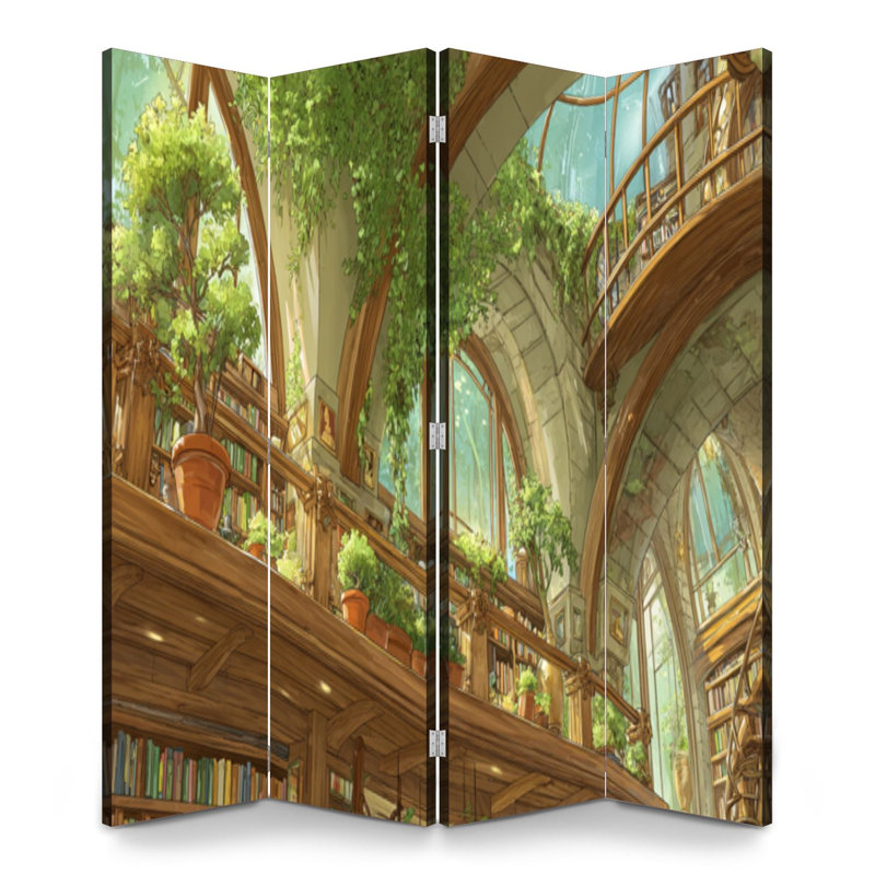 Cloison pliante à 4 panneaux avec paravent Royal Whimsical Treehouse, null, null