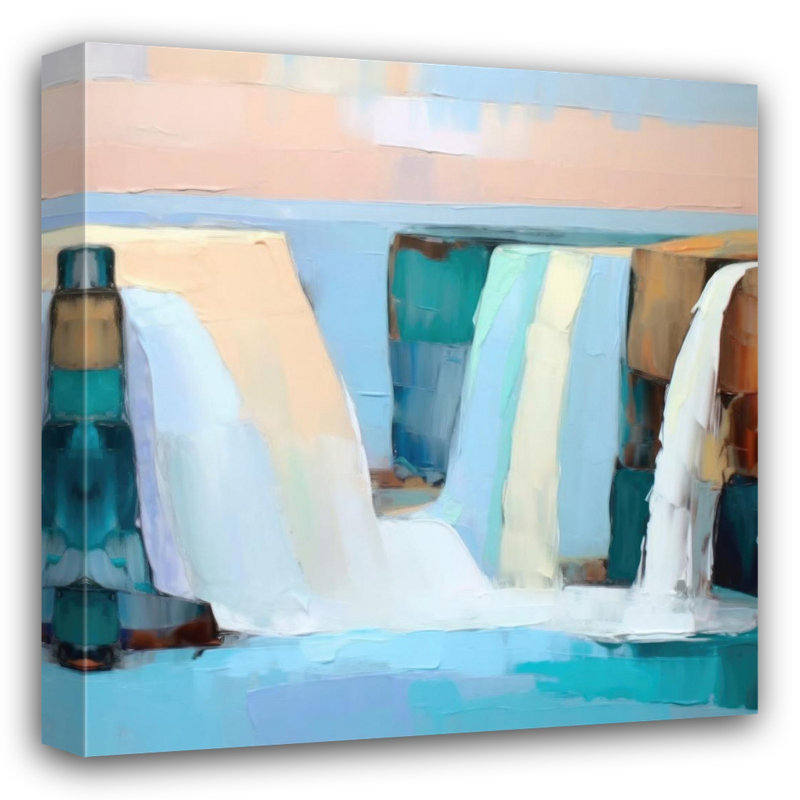 «Waterfalls 3» sur toile, H 15 po x l 15 po