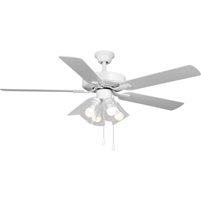 Hutcheson Ventilateur de plafond blanc à 5 pales avec moteur AC